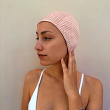 Bonnet de bain rétro rose poudré lila - KORES THE NICE FLEET