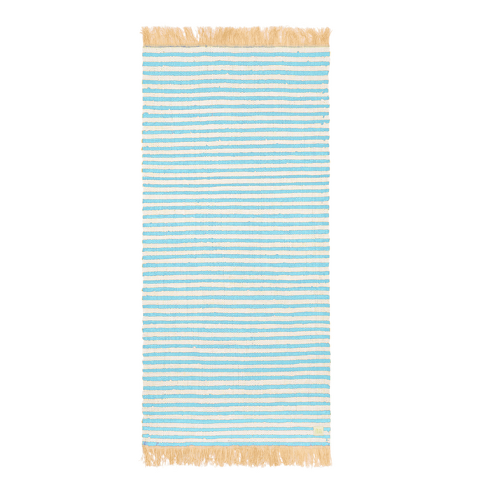 Natte de plage Nosy rayée bleu turquoise - THE NICE FLEET