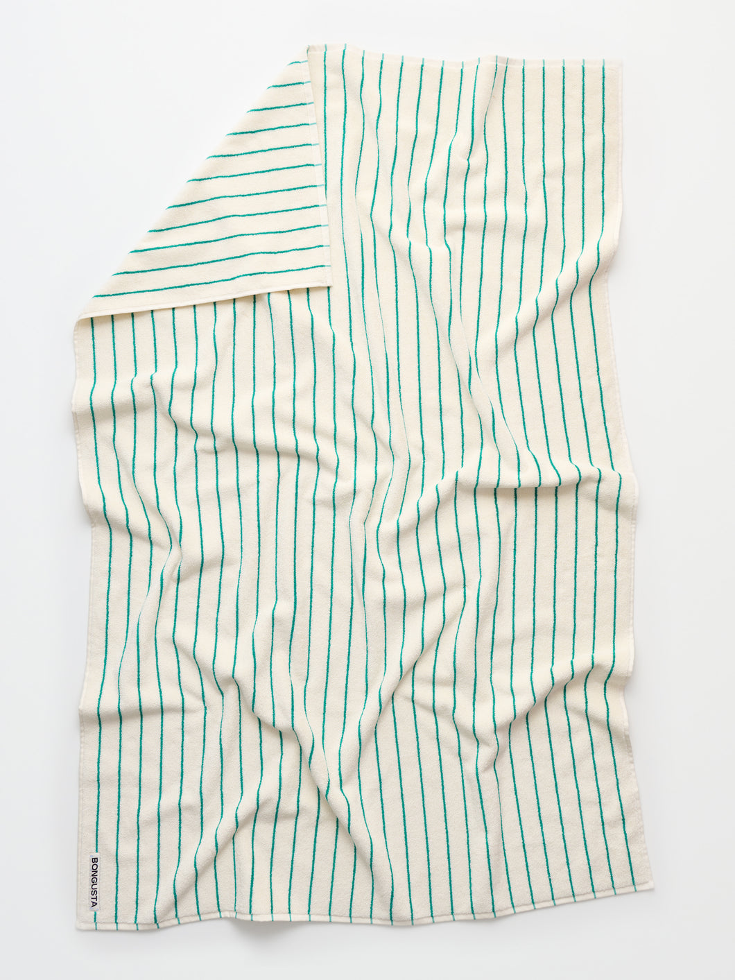 Drap de plage Naram pure white & grass- BONGUSTA - THE NICE FLEET